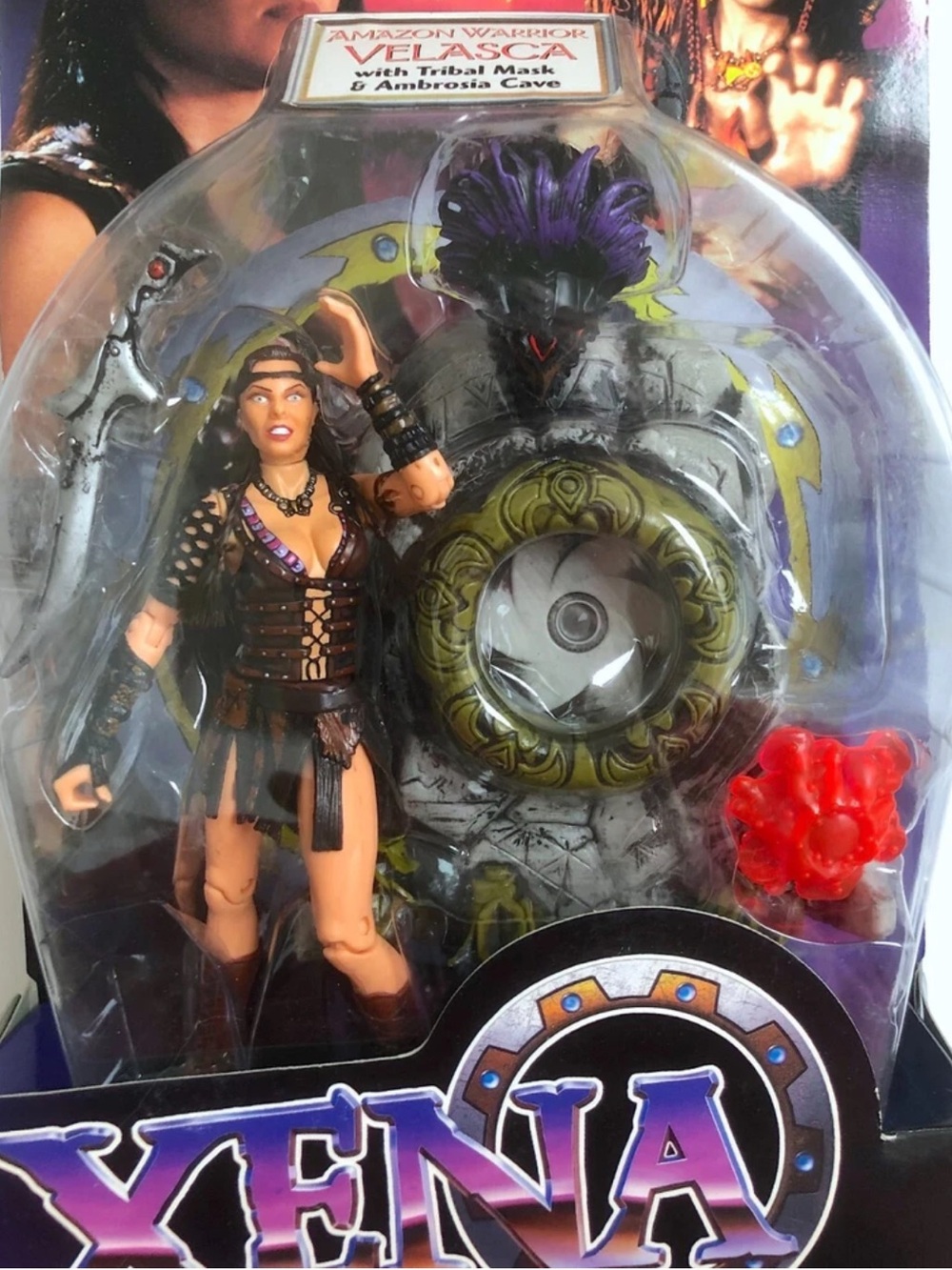 XENA Warrior Princess Velasca + Tribal Mask & Sword Toy Biz Action Figure